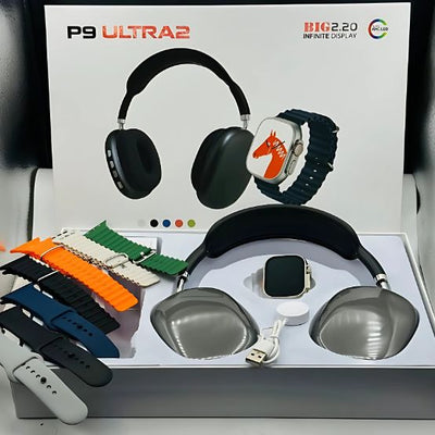 P9 ULTRA 2 SMART WATCH COMBO WITH HEADPHONES